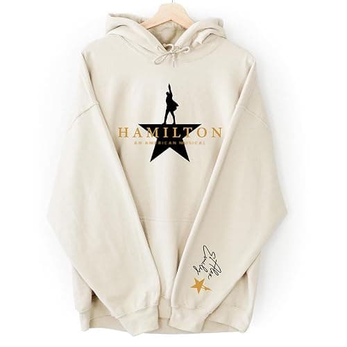 Personalized Hamilton Hoodies | Custom Name on Sleeve Hamilton Theatre Sweatshirt | Customized Hamilton Merch | Gifts for Hamilton Lovers thumbnail 2
