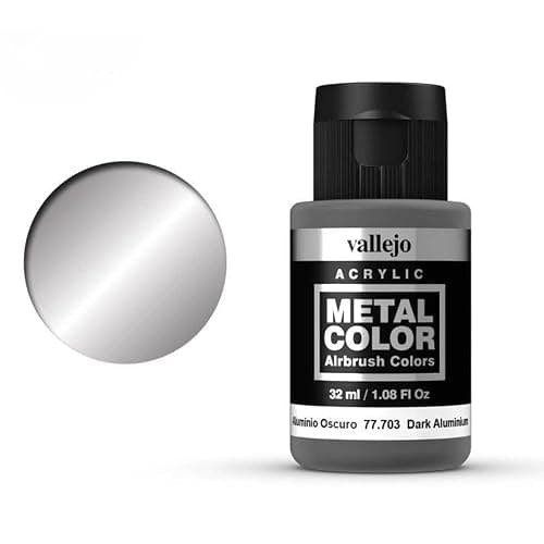 Vallejo - Metal Color | Dark Aluminium 32 ml (1.08 fl.oz.) | Faithfully Reproduce Different Metallic Finishes thumbnail 3