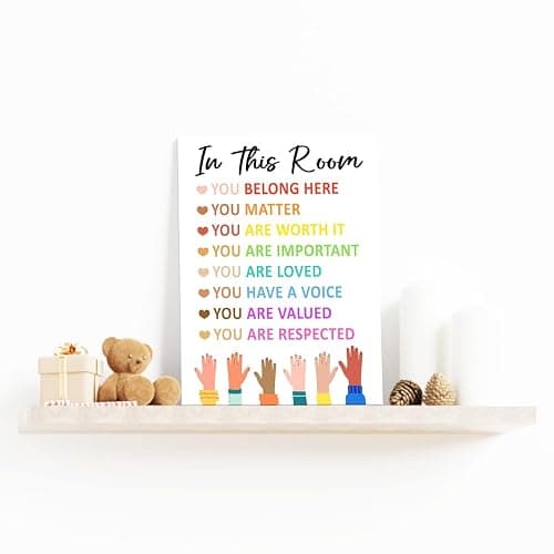 Inspirational Diversity Wall Art,Motivational Classroom Wall Decor,In This Room Equality Canvas Wall Art for School Nursery thumbnail 7