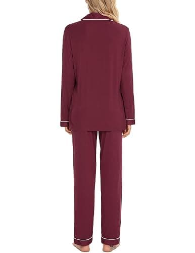 Samring Pajamas Women's Long Sleeve Sleepwear Button Down Pj Sets Soft Loungewear Pajama Set for Women S-XXL thumbnail 4