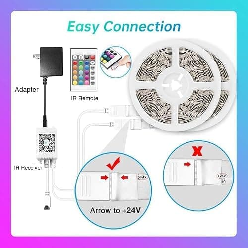 TJOY 200ft Bluetooth LED Strip Lights, Long Strip Lighting Music Sync, RGB Color Changing LED Lights for Bedroom with Remote,Smart Phone APP Control, Ceiling Living Room Decor (APP+Remote+Mic/2 Roll) thumbnail 7