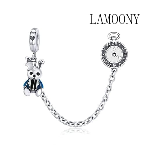 LAMOONY Sterling Silver Stopper Charm Clip Lock for Pandora Charm Bracelet thumbnail 2