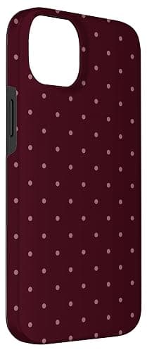 Mocha Cherry Polka Dots Summer Coquette Maroon Red Aesthetic Case for iPhone 14 Plus thumbnail 3