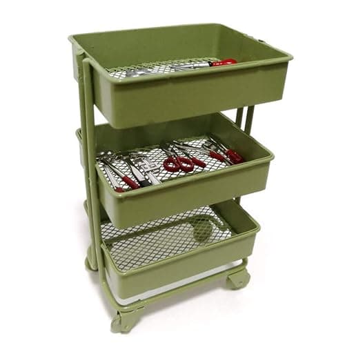 RALIYATX Trolley Storage Shelf, Floor Storage Trolley with Wheel, Miniature Furniture Storage Shelf, Bookcase, Decorative Display, Pink thumbnail 3