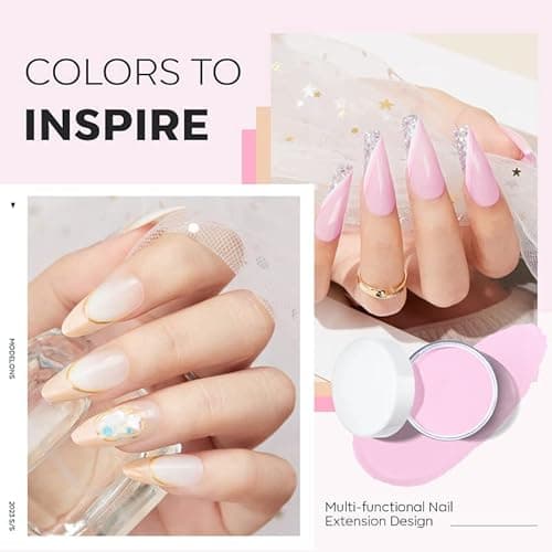 Modelones Acrylic Powder, 6 Colors Transparent Jelly Nude Nail Powder Milky White Pink Nude for Nail Art 3D Nail Carving French Nail Extension, Gifts for Women thumbnail 4