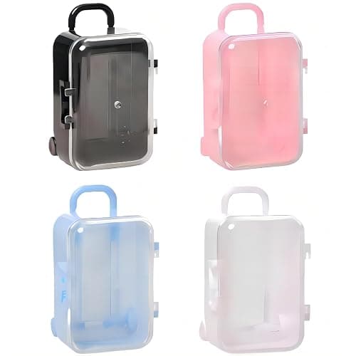 BaaSid 4PCS Mini Plastic Travel Suitcase Candy Box Suit for Doll Wedding Party Decoration,Doll Suitcase, Mini Luggage,suitcase Gift Box - Image 1
