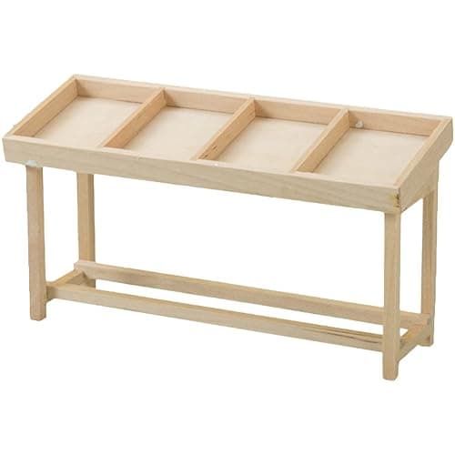 LUOZZY Miniature Wooden Shelf Food Display Miniature House Vegetable Fruit Shelf Figurine Mini Dollhouse Vegetable Rack Stall Model - Image 1