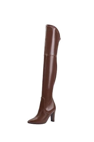 Shoe'N Tale Women Stretch Suede Chunky Heel Over The Knee Boots Thigh High for Women thumbnail 4