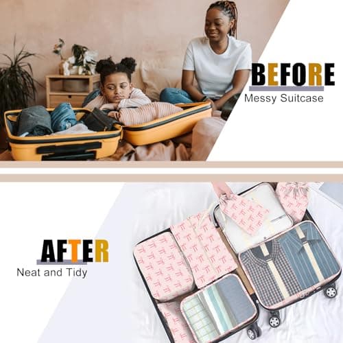 8 Set Packing Cubes for Travel Suitcase Organizer Bags Luggage Packing Cubes Set Travel Essentials Accessories Gifts for Women thumbnail 4