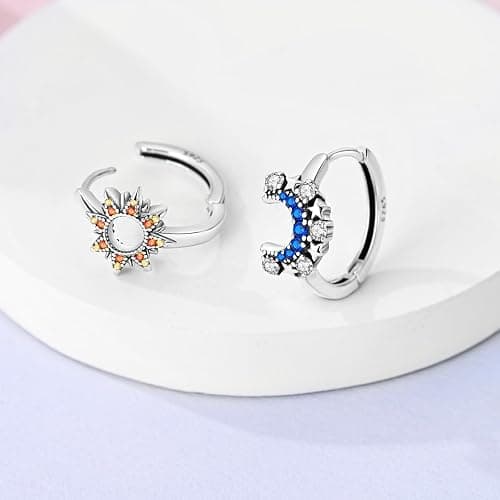 MULA 925 Sterling Silver Hoop Earrings for Women Cute Earrings 5A Cubic Zirconia thumbnail 2