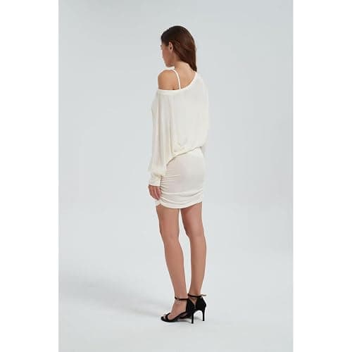 LRF Off The Shoulder Dress See Through Trendy Y2k Sexy Mini Slim Fit Casual Loungewear Dress thumbnail 5