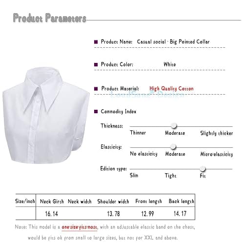 LoudSung Fake Collar Detachable Half Shirt Blouse False Collar Elegant for Women Girls thumbnail 6