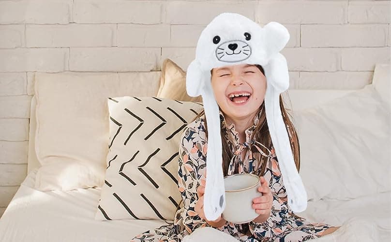 Bubblepompom Animal Hat with Ears Moving Jumping Pop Up Beating Hat Plush Holiday Cosplay Dress Up Funny Gift for Kids thumbnail 7