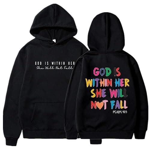 DIOMMELL Christian Hoodie Bible Verse Hoodie God Is Within Her Hoodie Gift For Christian - Image 1