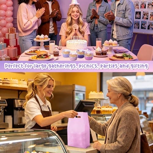 Acellegic 424 Pack Pink and Purple Mini Cake Pans Set with Lids and Spoons Include 5oz Disposable Aluminum Foil Baking Pans, Lids, Spoons, Sealing Stickers and Gift Bags for Cupcake, Pudding, Muffin thumbnail 6
