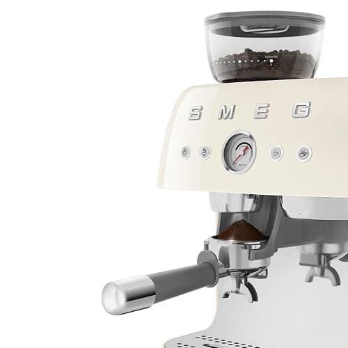 Smeg, Machine à Café Expresso Manuelle EGF03CREU, avec Broyeur à Grain Intégré, Thermoblock, 4 Niveaux de Température, Buse Vapeur et Manomètre, Réservoir 1 L, Dimensions Compactes, 1350W, Crème thumbnail 6