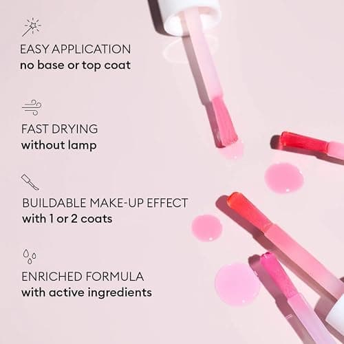 Manucurist Active Glow Raspberry Nail Polish & Care - Ultra-Glowy 2 in 1 Nail Concealer & Care - Plant-Based Ingredients: Sweet Almond Oil, Raspberry for Nourished Nail Rosy Mirror-Like Shine thumbnail 3