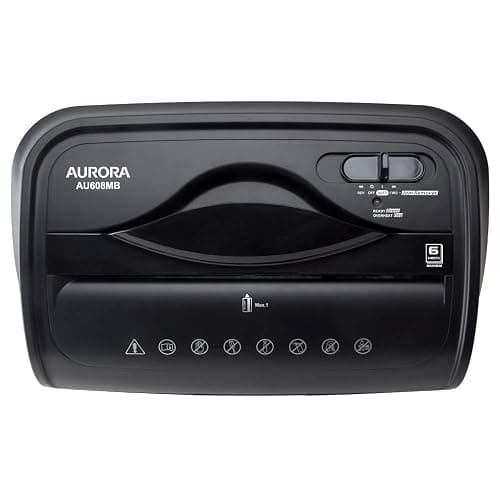 Aurora AU608MB High-Security 6-Sheet Micro-Cut Paper Credit Card Shredder with 3.5-Gallon Wastebasket, 4-Minute Continuous Running Time, Security Level P-4 thumbnail 5