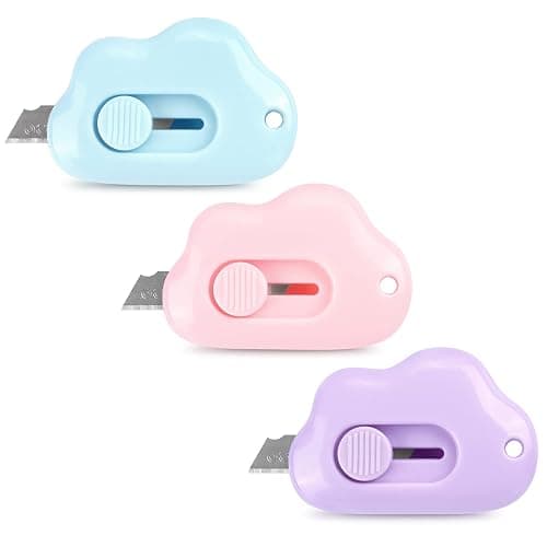 Tamaki Box Cutter Letter Opener Envelope Slitter Utility Retractable Art Knives, Package Opener Envelope Mail Letter Box Cloud Shaped Carton Portable Cutter with Key Chain Hole - Image 1