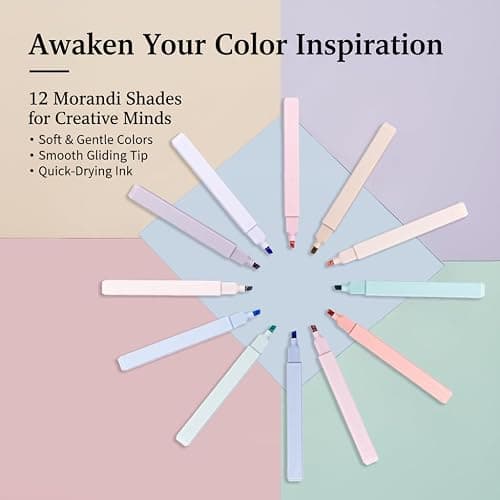 Ouksma Pastel Highlighters Set of 12, Soft Color Mild Highlighters, Eye-Friendly No Bleed Quick Dry Markers for Journaling, Note Taking, Aesthetic School & Office Supplies thumbnail 3