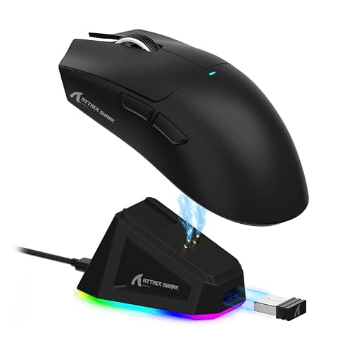 ATTACK SHARK X11 Lightweight Wireless Gaming Mouse with RGB Charging Dock,Tri-Mode-2.4G/USB-C Wired/BT,22K DPI,PAW3311 Optical Sensor,HUYU Switch, 5 programmable Buttons for PC/Mac(Black) - Image 1