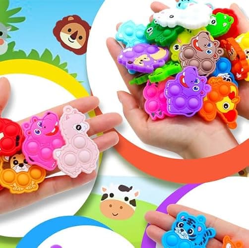 Animal Party Favors for Kids Fidget Toys Bulk Mini Pop Keychain,Stress Relief Sensory Toys,Goodie Bags Stuffer,Classroom Prizes,Birthday Gifts for Boys & Girls,24 Pcs thumbnail 6
