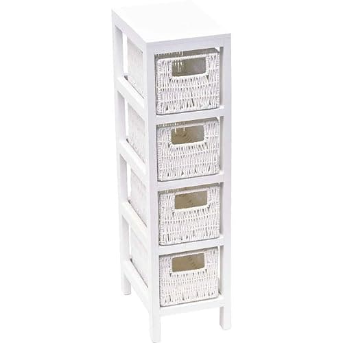 TENDANCE Meuble 4 paniers Blanc - Image 1