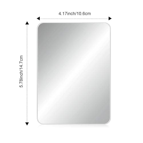 Blulu 2 Pcs Magnetic Locker Mirror Small Real Glass School Rectangular Locker Magnetic Makeup Mirror for Bathroom Household Refrigerator Cabinet(4 x 5.8 Inches) - 4 x 5.8 Inches thumbnail 2