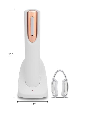 Rechargeable Electric Wine Bottle Opener - Charging Base and Foil Cutter Included with Automatic Wine Opener - Electric Corkscrew for Easy Cork Removal - Best Gift for Wine Lover (White & Rose Gold) thumbnail 2