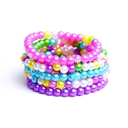 POZESE Colorful Kids Beaded Bracelets, 50 Pieces Party Favor Set, Costume Jewelry for Girls, Toddler Birthday Easter Christmas Gift thumbnail 7