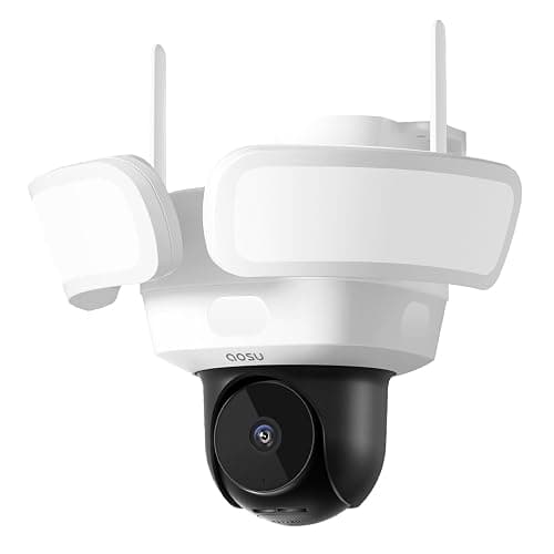 aosu Floodlight Camera Wired, 3K UHD Security Camera Outdoor, 360° Coverage Surveillance, 24/7 Recording, Motion Detection, 2600-Lumen Motion-Activated Floodlight, Color Night Vision - Image 1