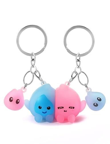 ChunlongFour Matching Keychains Couple Gifts for Boyfriend Girlfriend Him Her Friend Valentine's Day Gift Cute Keychain Set Matching Couple Stuff Best Ideal Gift for Christmas Birthday - Image 1