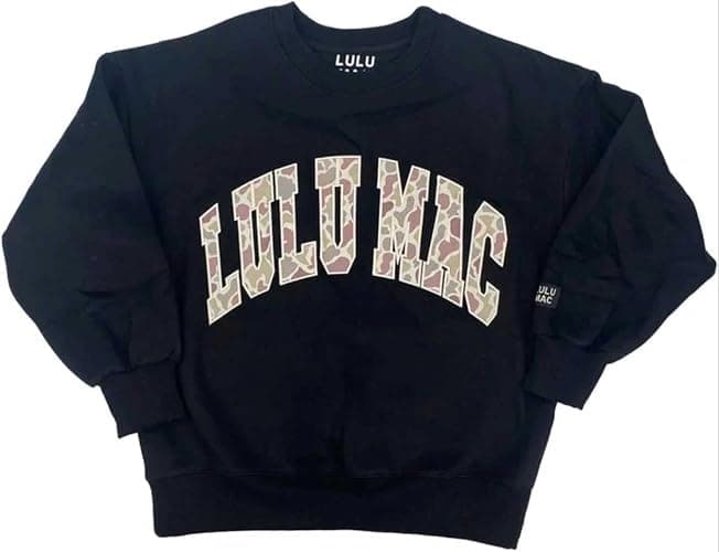 LULU MAC Camo Applique Sweatshirt Sweat Shirt T-Shirt - Adult - Image 1