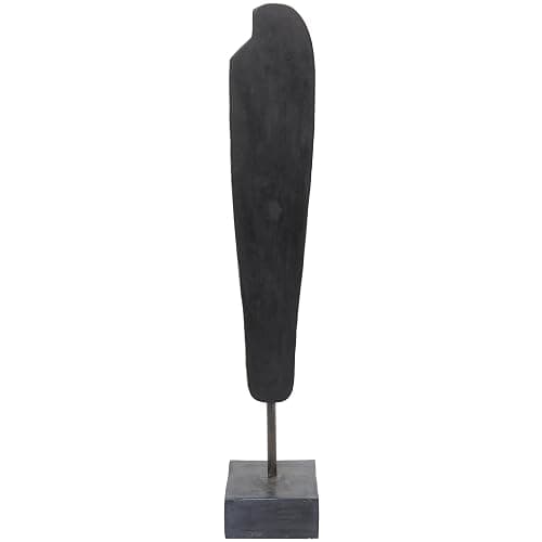 Deco 79 Polystone Mask Decorative Sculpture Slim Carved African Tribal Home Decor Statue with Block Base, Accent Figurine 5" x 6" x 30", Brown - LARGE SIZE - Brown thumbnail 5