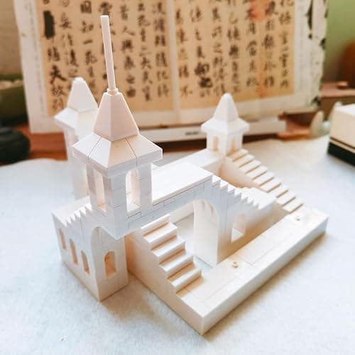 AIYIMUSIDEEN White Moebius Castle Building Block，Architecture Building Blocks Suitable for Adults thumbnail 4