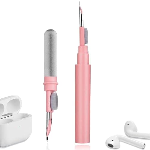 Cleaner Kit for Airpods,Earbuds Cleaning kit for Airpods Pro 1 2 3, Multi-Function Cleaning Tool with Brush Flocking Sponge for Wireless Earphones Bluetooth Headphones Case Camera and Phone (Pink) - Image 1