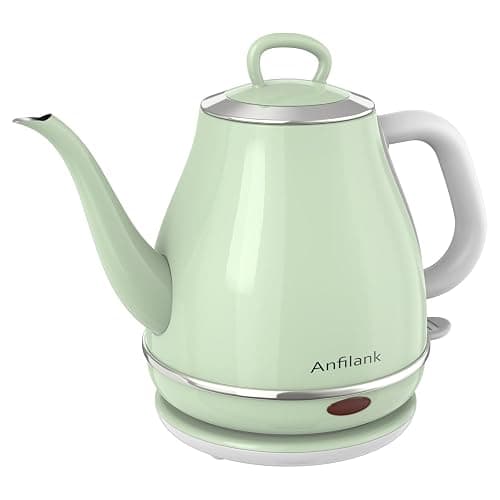 Anfilank Gooseneck Electric Kettle, 1L 1500W, 100% Stainless Steel BPA Free Electric Tea Kettles with Auto Shut & Boil Dry Protection. Water Kettle for Pour-over Coffee & Tea (Green) - Image 1