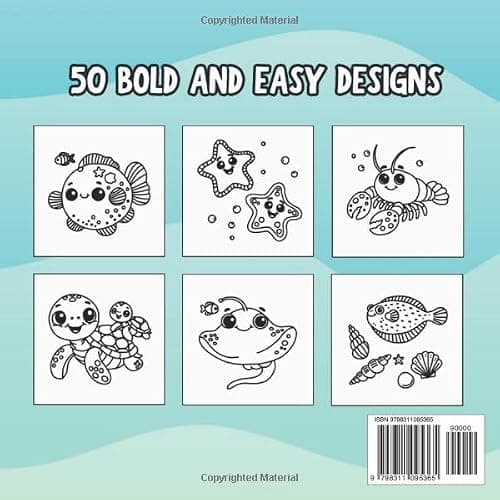 Ocean Coloring Book For Kids: Bold and Easy Designs with Fun, Adorable Sea Animals and Underwater Scenes to Boost Creativity and Fine Motor Skills (Bold and Easy Coloring Books) thumbnail 2