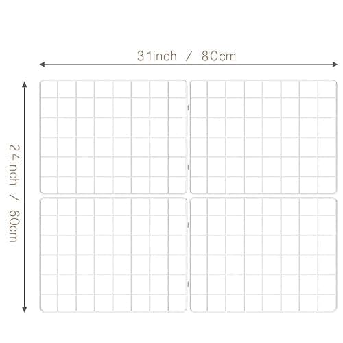 Kakivan Wire Wall Grid Panel for Photo Display, DIY White Iron Picture Frames Collage for Hanging Wall Decor, Foldable Multi Pictures Organizer with 12 Clips, 31'' X 24'' Inch. (2 Pack) thumbnail 3