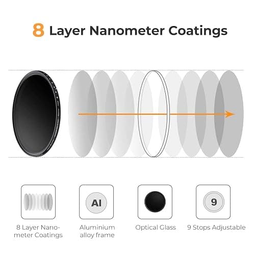 K&F Concept B-Series 67 mm ND Filter Variable ND2-ND400 (1-9 Stop) Slim Neutral Density Filter thumbnail 2