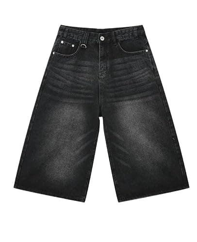 Cropped Y2k Baggy Jean Shorts Jorts Y2k Hip Hop Shorts Skater Jeans Grunge Jorts Aesthetic Pants thumbnail 6
