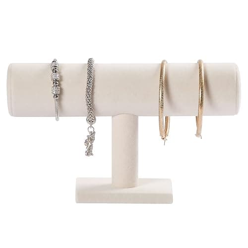 Pangkeep Armbandhalter, Armband-Organizer, Präsentationsständer, beigefarbener Samt, T-Stange, Schmuckständer zum Verkauf. - Image 1