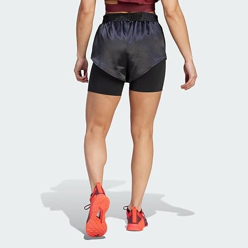 adidas Women's Power Aeroready Two-in-one Shorts - Black/White - Small thumbnail 3