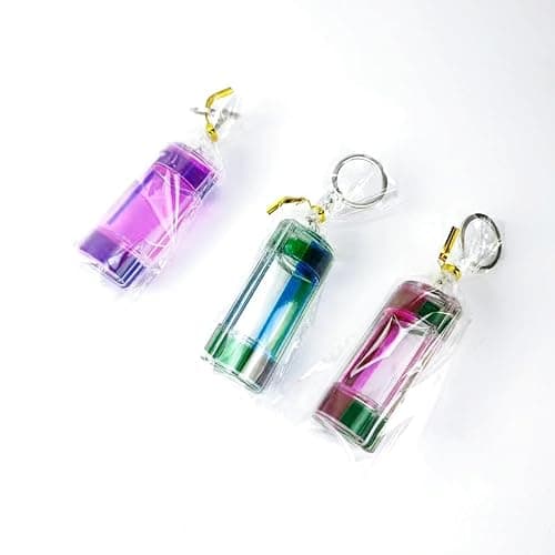 ZHjuju Liquid Motion Timer Keychain - (3-Pack) Sensory Toy for Stress Relief, Calming Fidget Keyrings for Kids & Adults, Autism Sensory Tool, Handbag & Car Decoration,3 Colors thumbnail 7