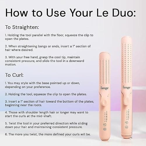 L'ANGE HAIR Le Duo Grande 360° Airflow Styler | 2-in-1 Curling Wand & Titanium Flat Iron Professional Hair Straightener and Curler with Cooling Air Vents to Lock in Style (Blush) thumbnail 5