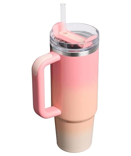 STANLEY Quencher H2.0 Tumbler with Handle and Straw 30 oz | Flowstate 3-Position Lid | Cup Holder Compatible for Travel | Insulated Stainless Steel Cup | BPA-Free | Pink Mesa Sunset thumbnail 4