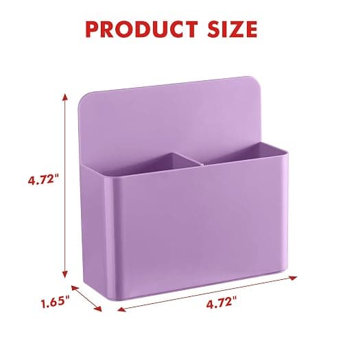 BEYGORM 2 Pack Plastic Magnetic Pen Holder for Refrigerator, Dry Erase Marker Holder for Whiteboard，Magnet School Locker Organizer Accessories, Pencil Cup, Pen Caddy, Classroom Organization(Purple) thumbnail 2