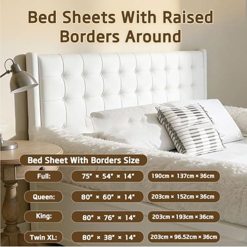 Bed Sheet with Padded Borders –Sherpa Fitted Sheet with Raised Edges for Secure Sleep, Soft Nest-Like Enclosure, Non-Slip Deep Pocket, Breathable & Machine Washable,Full: 75" x 54" x 14" thumbnail 8
