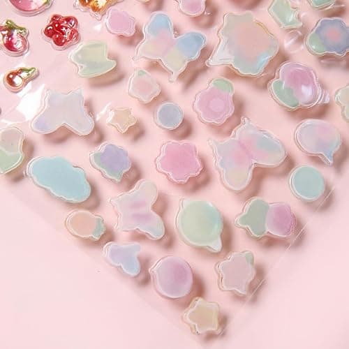 3D Cute Stickers Cartoon Butterfly Flowers Green Fruit Puff Stickers Kawaii Mini Puffy 3D Reusable Puffy for Scrapbooks Planner Journals Laptops Phone Case Decoration thumbnail 9