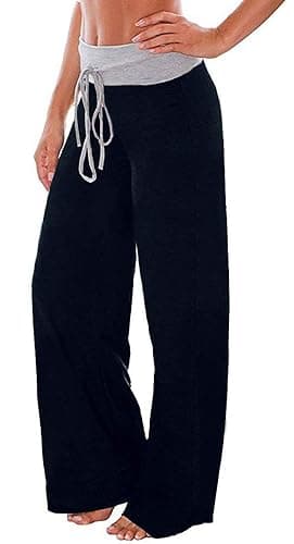 Elsofer Women's Pajama Lounge Pants Floral Print Comfy Casual Stretch Palazzo Drawstring Pj Bottoms Wide Leg Pants thumbnail 2